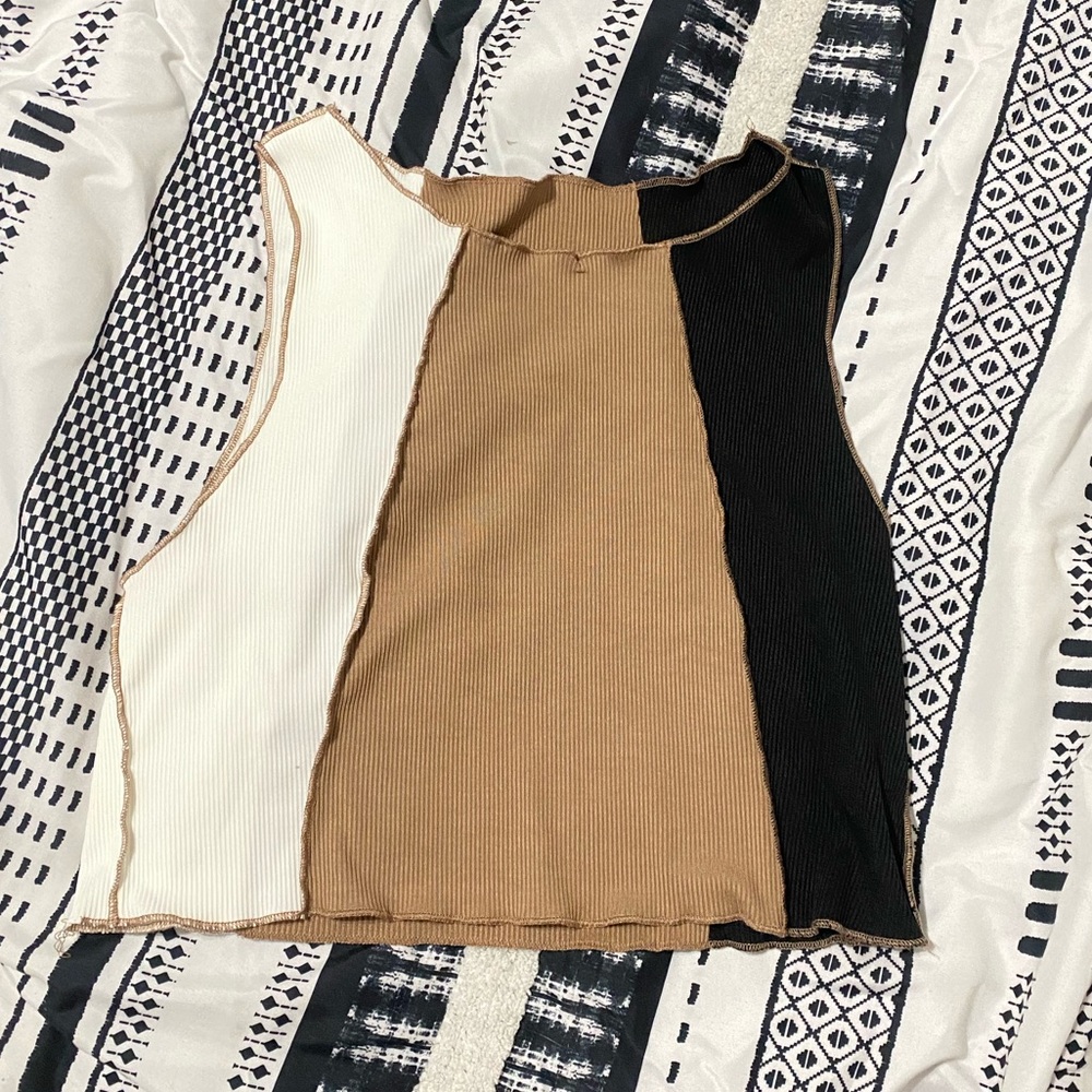 Shein Cropped Ribbed Shirt